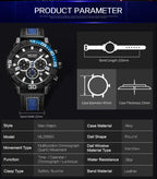 MEGIR Men’s Watch – Waterproof Sport Chronograph with Leather Strap