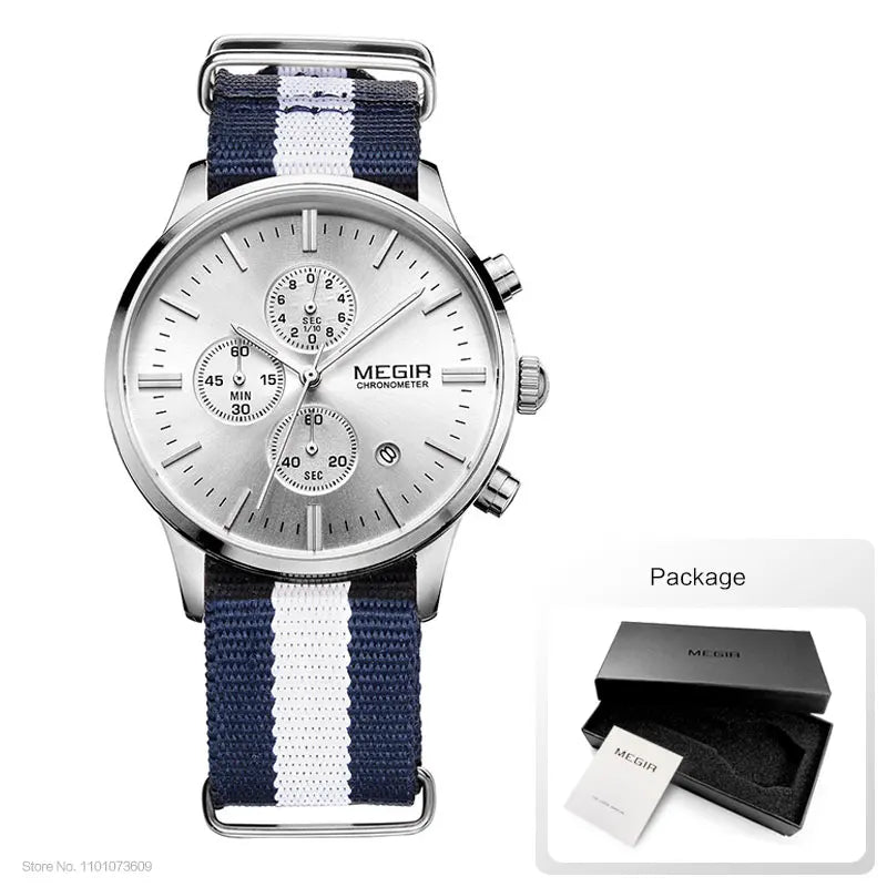 MEGIR Herren-Armbanduhr im Militär- und Freizeitstil mit Chronograph und Wasserdichtigkeit