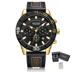 MEGIR Men’s Watch – Waterproof Sport Chronograph with Leather Strap