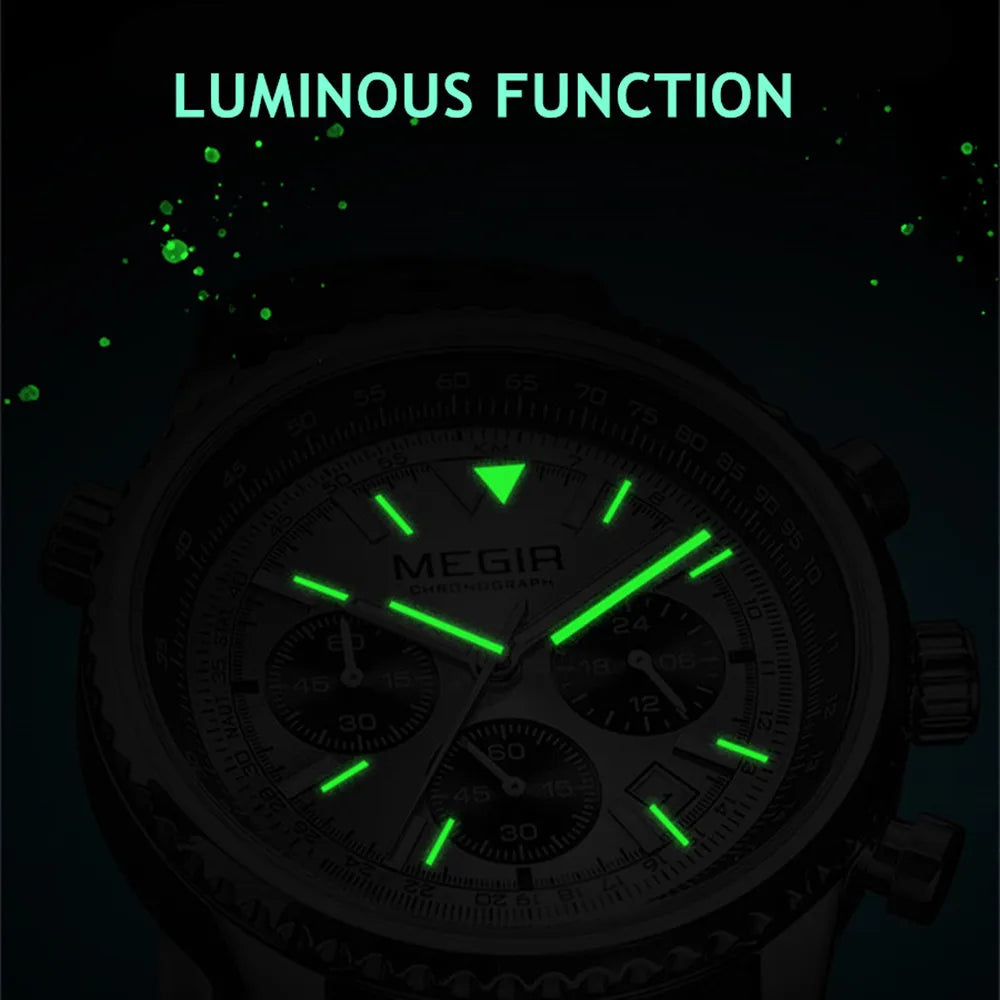 MEGIR – Men’s Military 2276 Watch with Silicone Strap and Chronograph