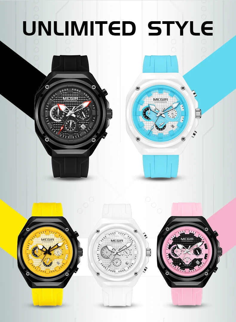 Men’s Military 8138 Watch – Chronograph with Silicone Strap