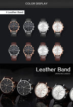 Men’s Sport Chronograph Watch with Leather Strap – Modern & Durable Design
