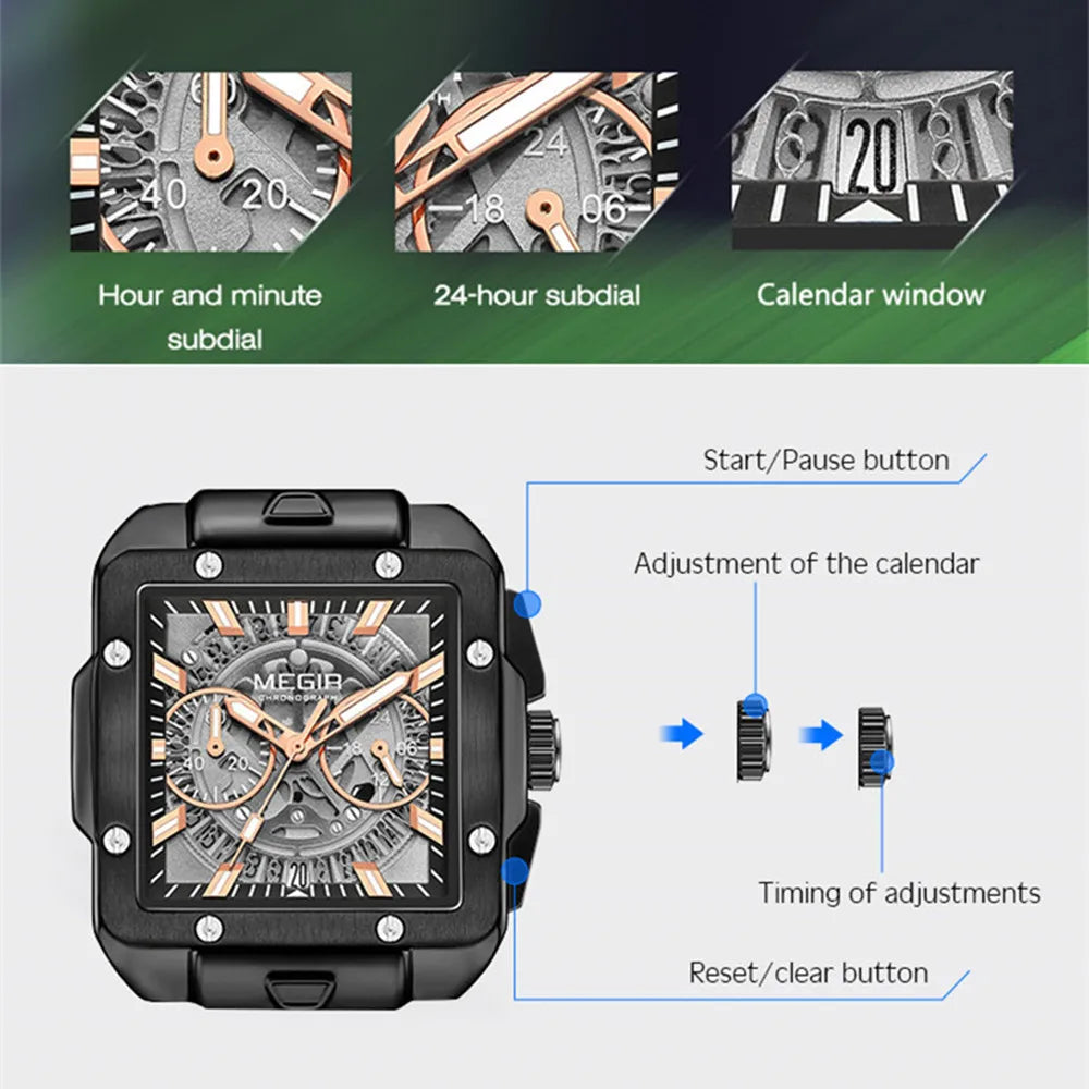 MEGIR 2228 Men’s Sport Chronograph – Silicone Strap & Hardlex Crystal
