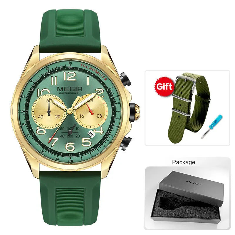 Megir SportFlex – Men's Chronograph Watch with Silicone Strap