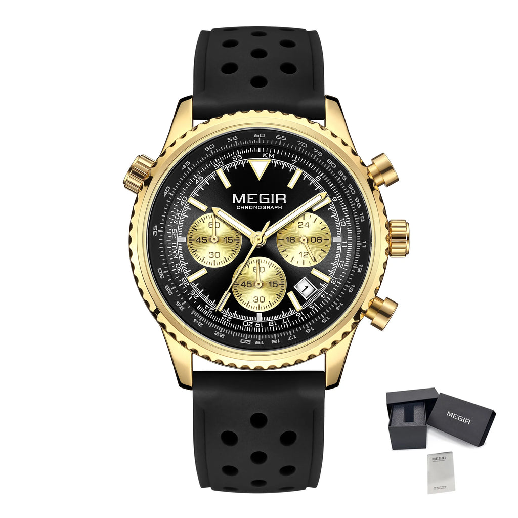 MEGIR – Men’s Military 2276 Watch with Silicone Strap and Chronograph
