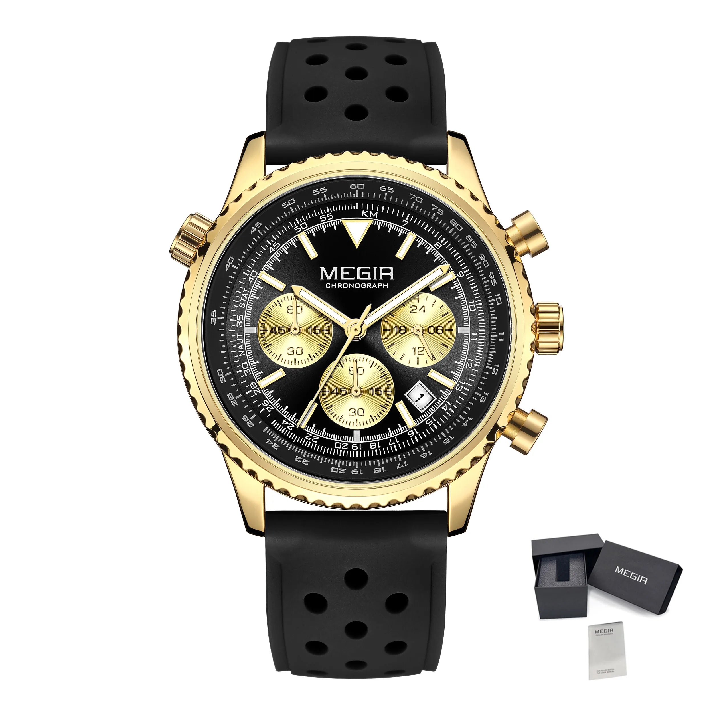 MEGIR – Men’s Military 2276 Watch with Silicone Strap and Chronograph