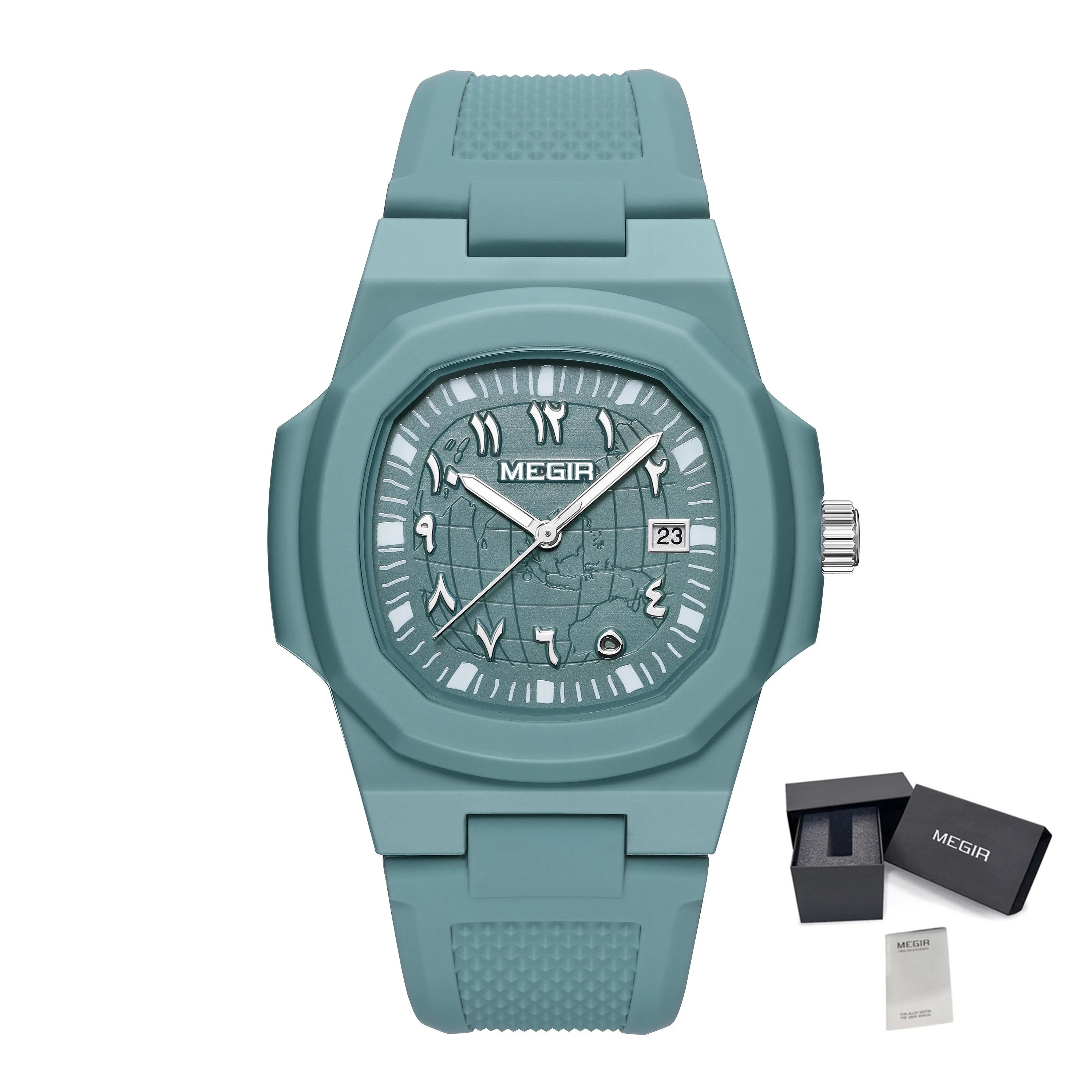 MEGIR 8119 Men's Sport Quartz Watch with Silicone Strap and Water Resistance