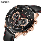 Men’s Sport 6586 Watch – Chronograph with Leather Strap
