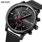 MEGIR Men’s Quartz Waterproof Watch with Chronograph and Night Light