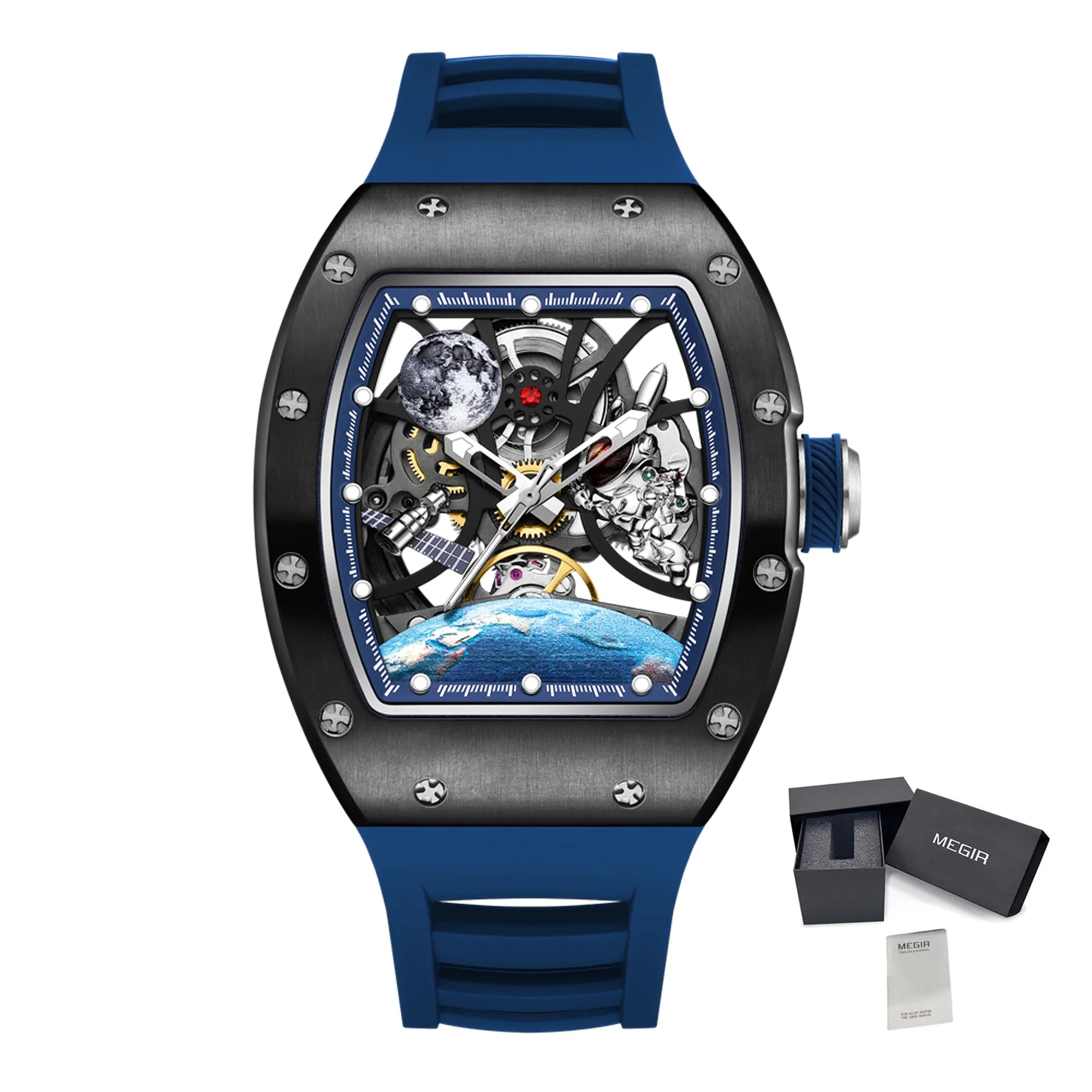 Megir 9190 Men’s Automatic Sport Watch – Premium Skeleton Design in Stainless Steel