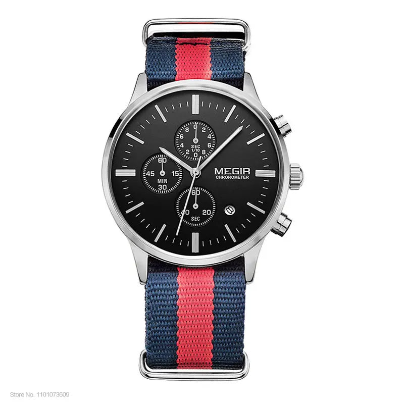 MEGIR Herren-Armbanduhr im Militär- und Freizeitstil mit Chronograph und Wasserdichtigkeit