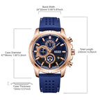 Men’s Quartz Chronograph 5090 Watch with Silicone Strap and Water Resistance