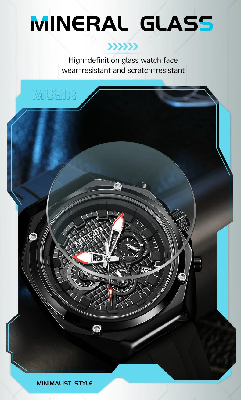 Men’s Military 8138 Watch – Chronograph with Silicone Strap