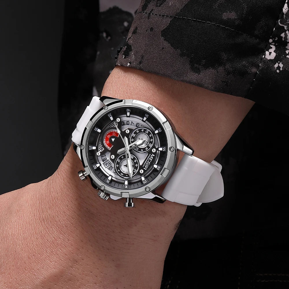 Megir AquaGlow – Men's Chronograph Watch in Silicone