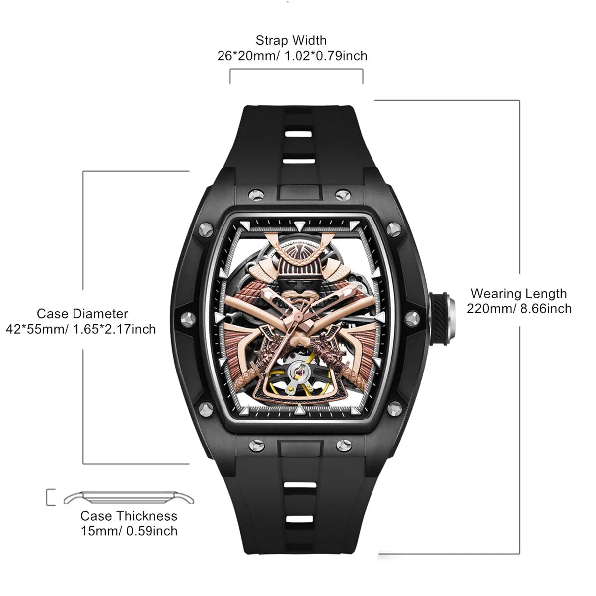 Relógio AutoSkeleton Edge para Homem – Movimento Mecânico e Design Aberto
