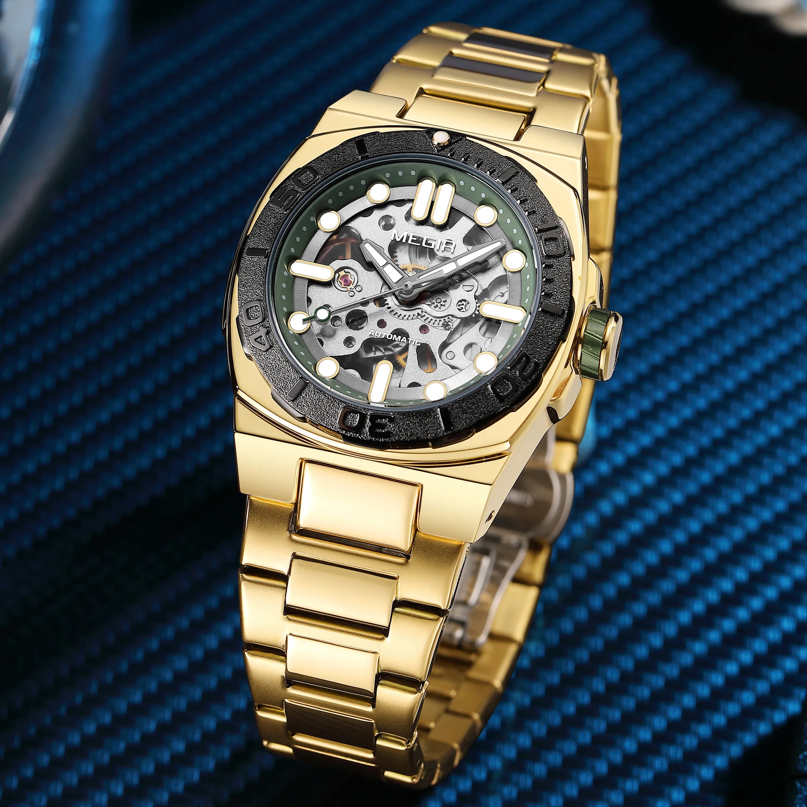 Men’s SteelCore Skeleton Automatic Watch — Stainless Steel Strap and Water Resistant