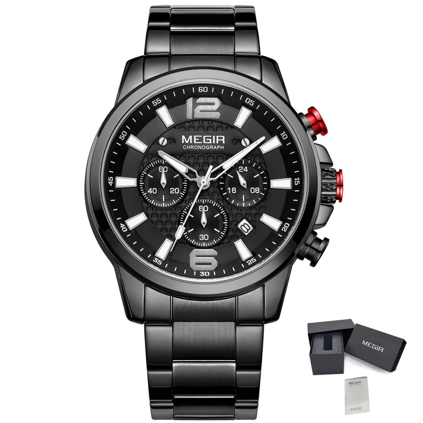 Megir SteelLux Chrono – Men's Stainless Steel Watch 3ATM