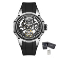 Luxury Men’s Automatic Mechanical Watch with Stainless Steel Skeleton Dial