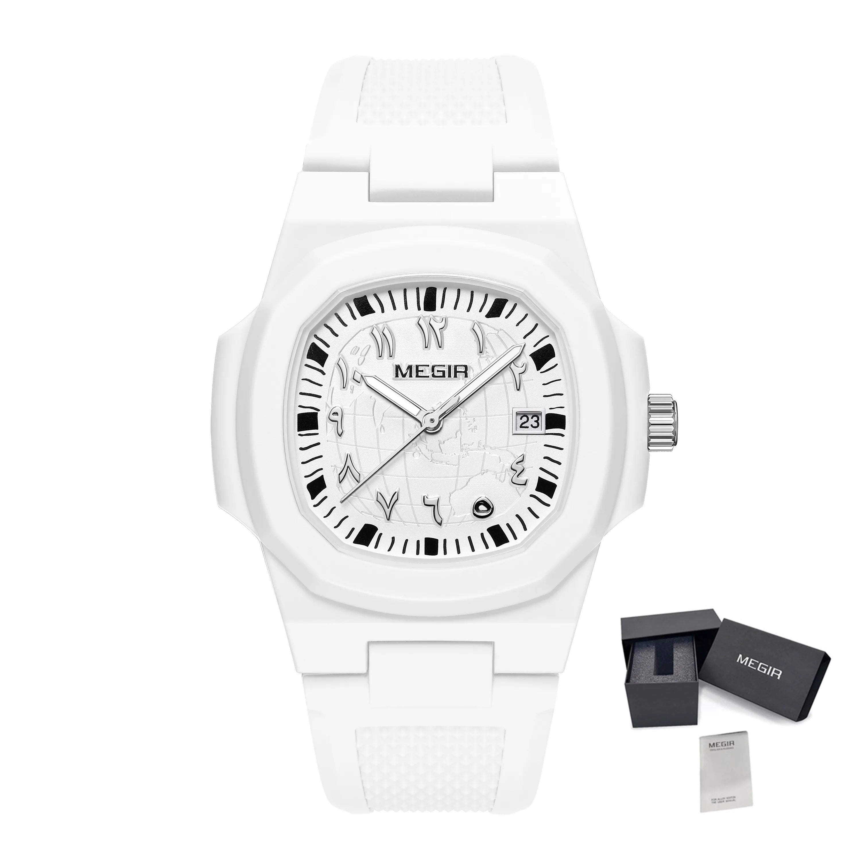 MEGIR 8119 Men's Sport Quartz Watch with Silicone Strap and Water Resistance