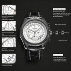 MEGIR 2067 Men’s Sport Quartz Watch with Chronograph and Leather Strap