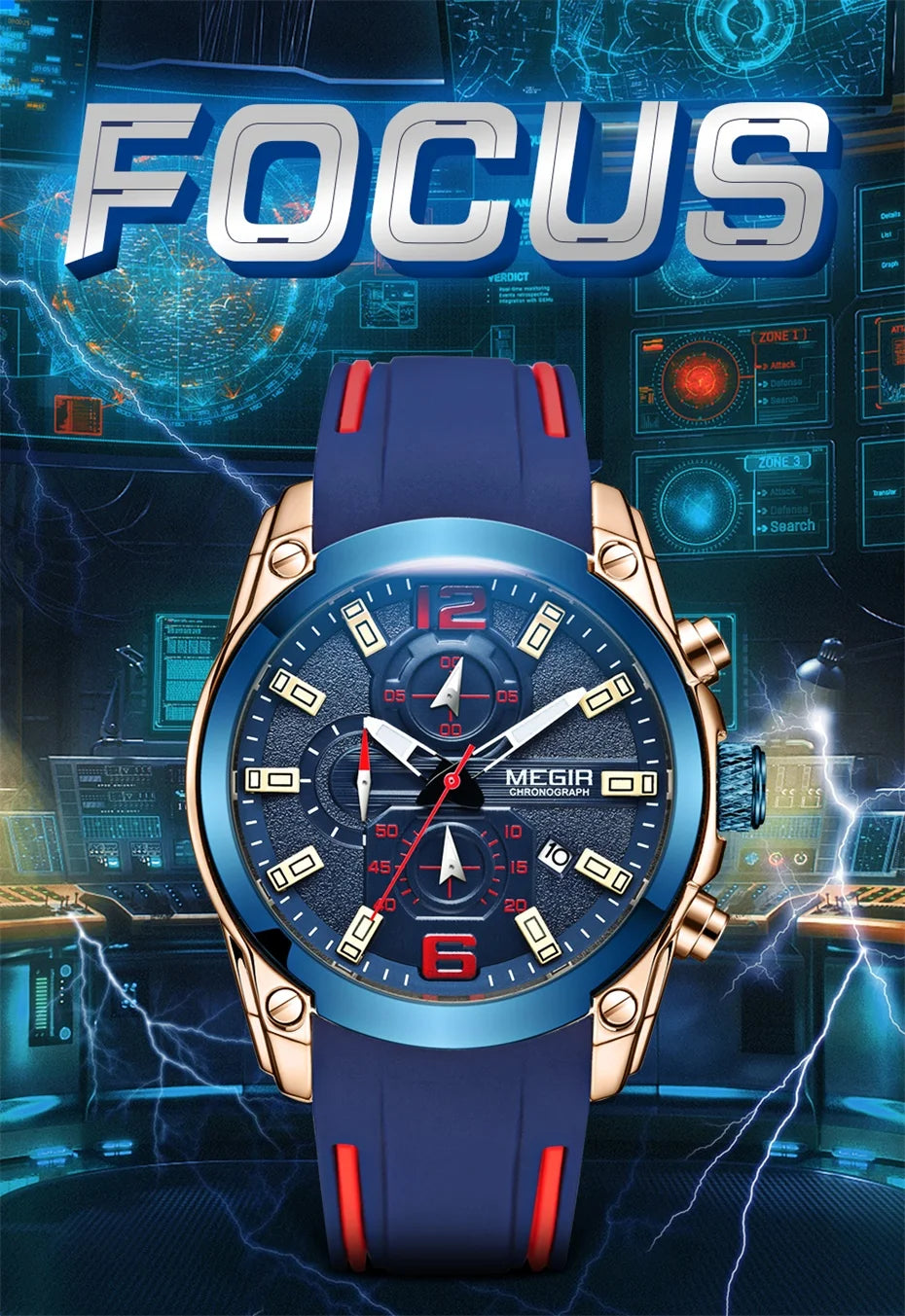 Megir Sport 2063 – Men’s Silicone Chronograph