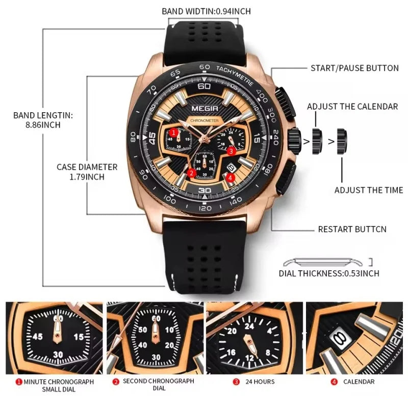 MEGIR TitanX Chronograph™ Sport Watch