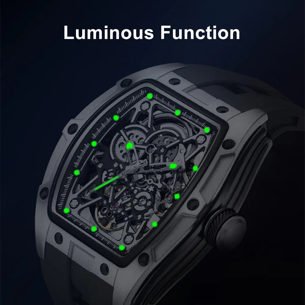 Men’s Automatic Sport Watch 9198-3 with Silicone Strap