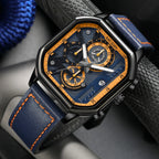 MEGIR Men’s Military Watch – Quartz Chronograph with Leather Strap
