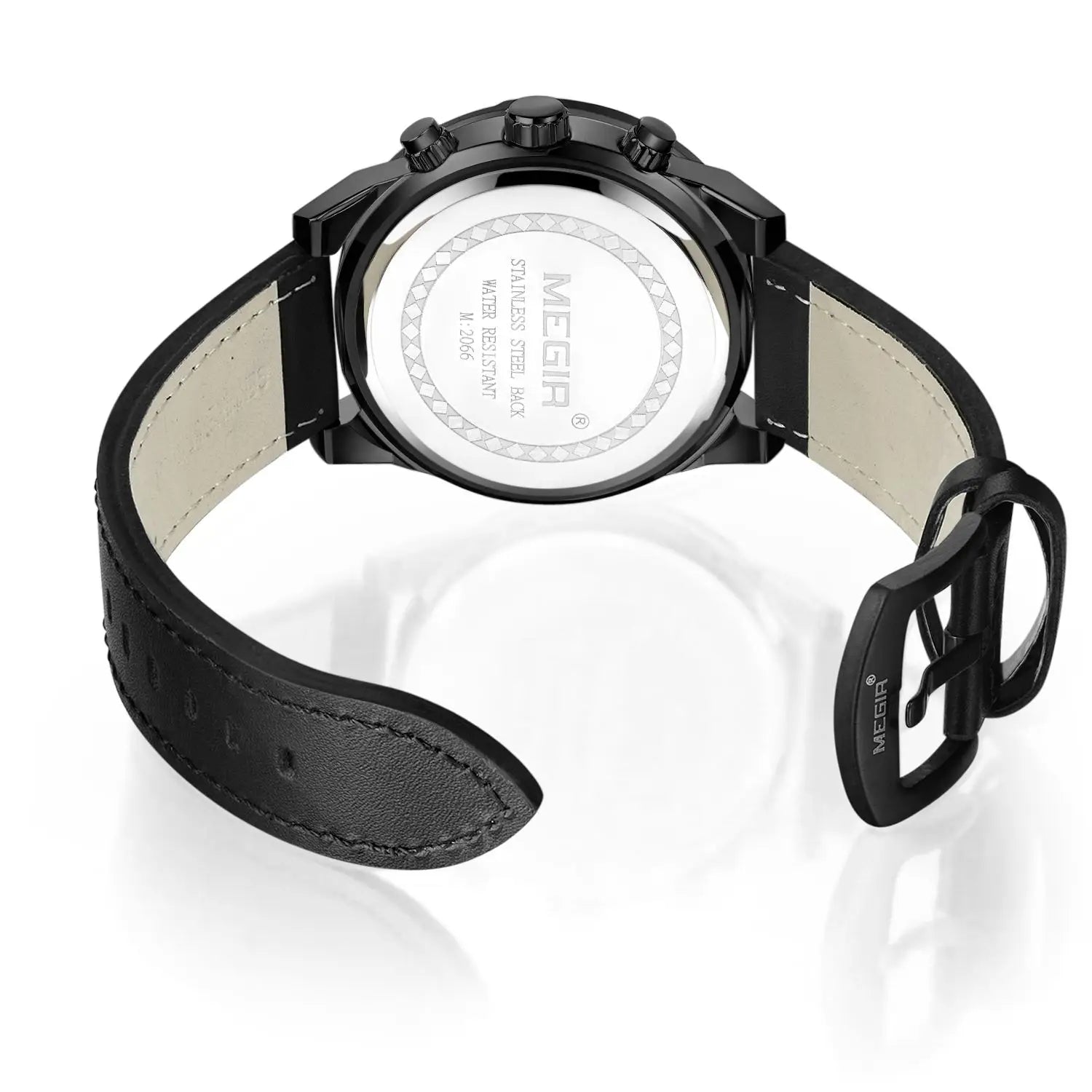 MEGIR Men’s Watch – Waterproof Sport Chronograph with Leather Strap