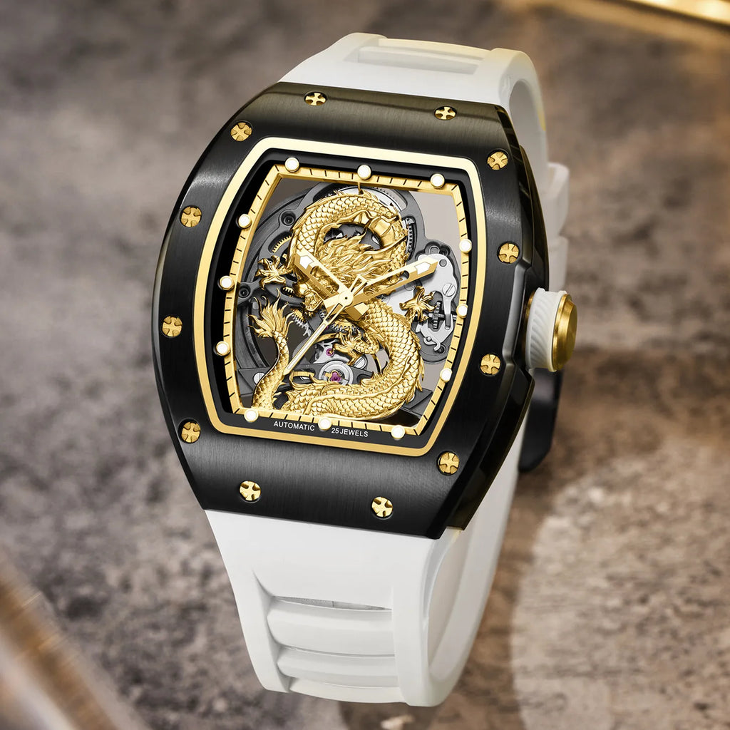 MEGIR Vision Automatic – Luxus-Herrenuhr mit skelettiertem Zifferblatt