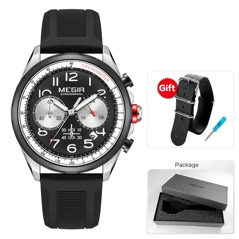 Megir SportFlex – Men's Chronograph Watch with Silicone Strap