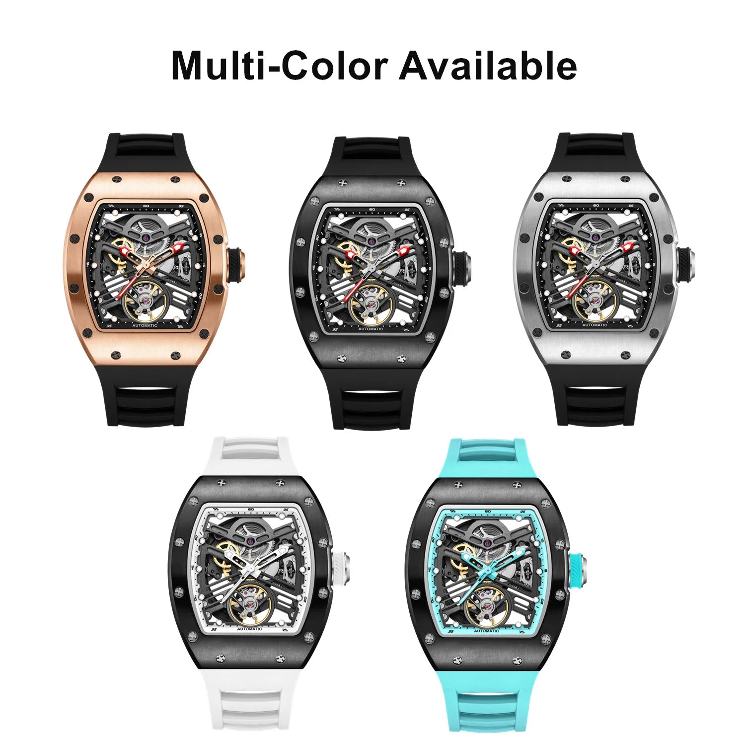 MEGIR 9190-13 Men’s Mechanical Watch 42mm with Silicone Strap