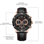 Men’s Sport 6586 Watch – Chronograph with Leather Strap