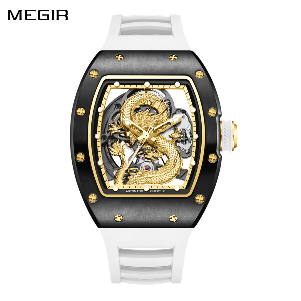 MEGIR Vision Automatic – Luxus-Herrenuhr mit skelettiertem Zifferblatt