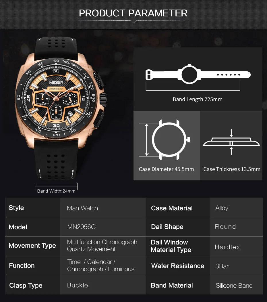 MEGIR TitanX Chronograph™ Sport Watch