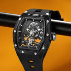 MEGIR 2242 Men’s Automatic Watch with Skeleton Design and Silicone Strap