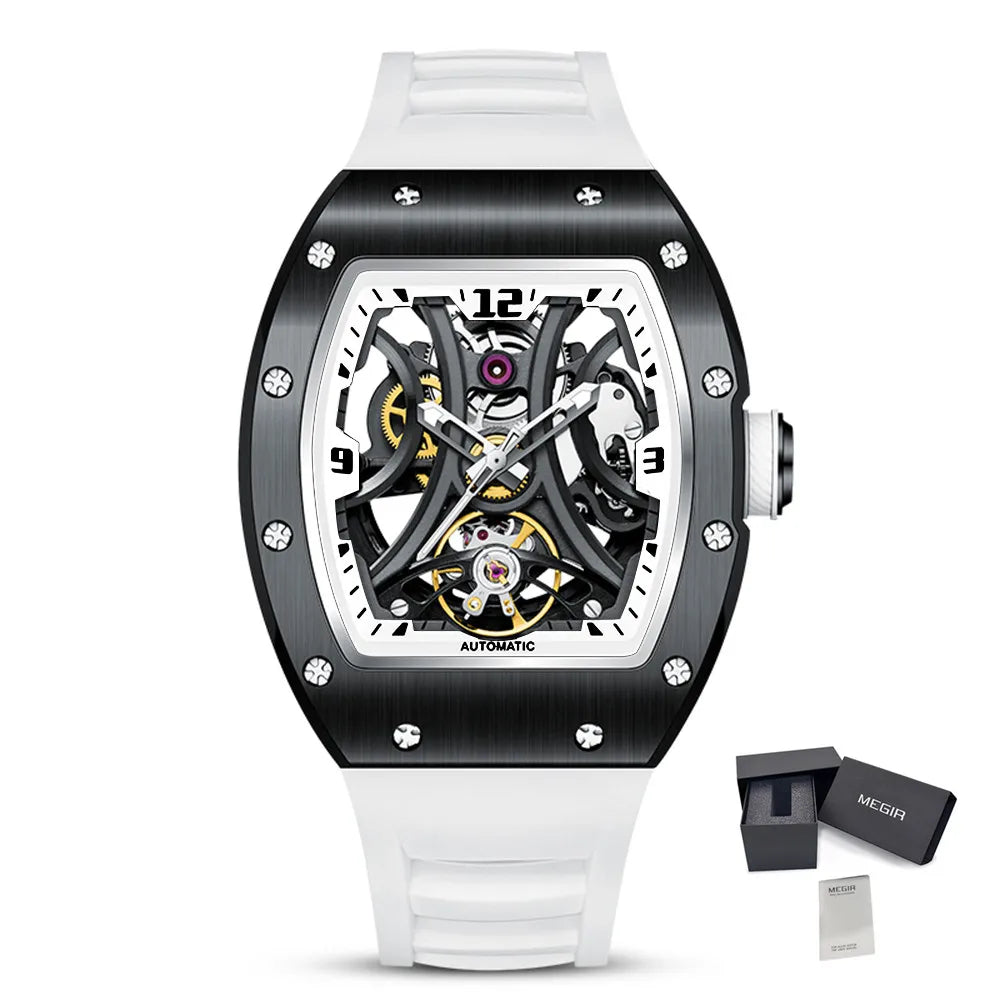 Automatic SteelSport Skeleton Watch – Men’s Mechanical with Silicone Strap