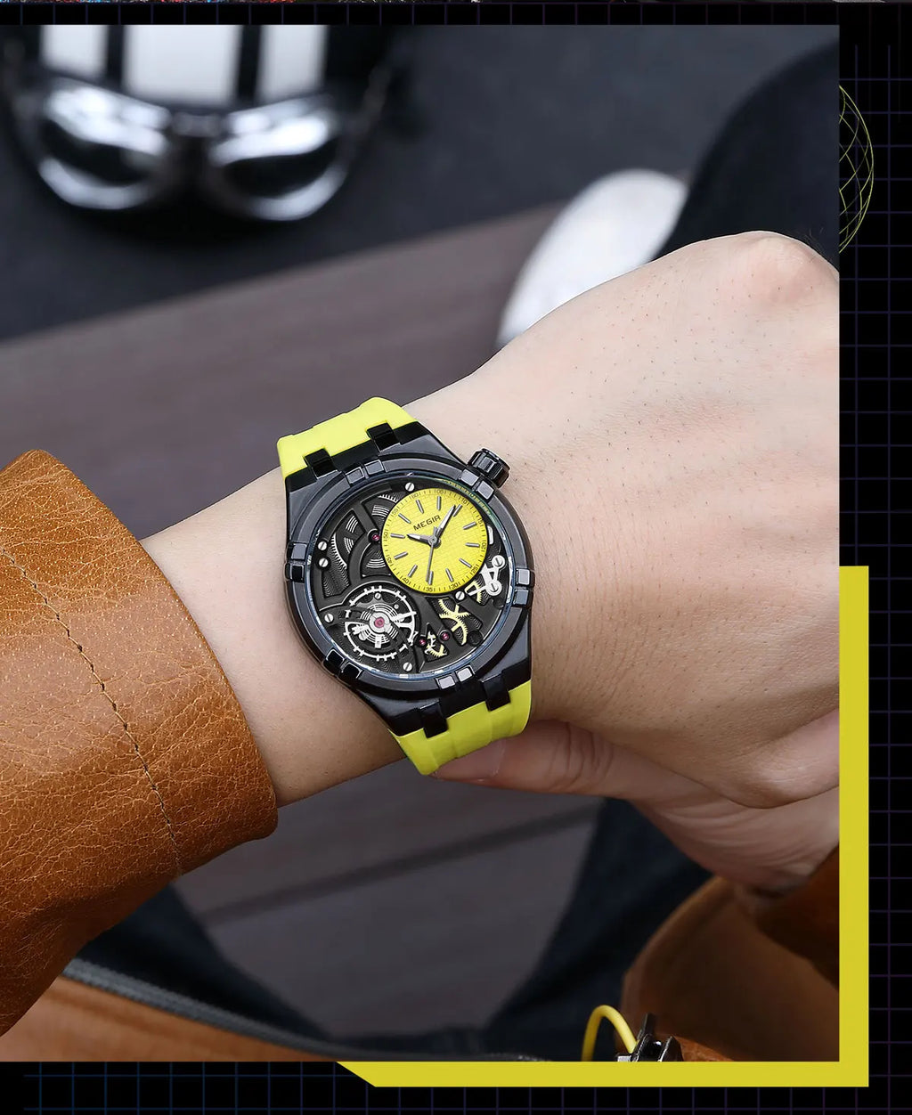 Herren-Sportuhr 4080 – Wasserdicht mit Leuchtanzeige und Silikonarmband 