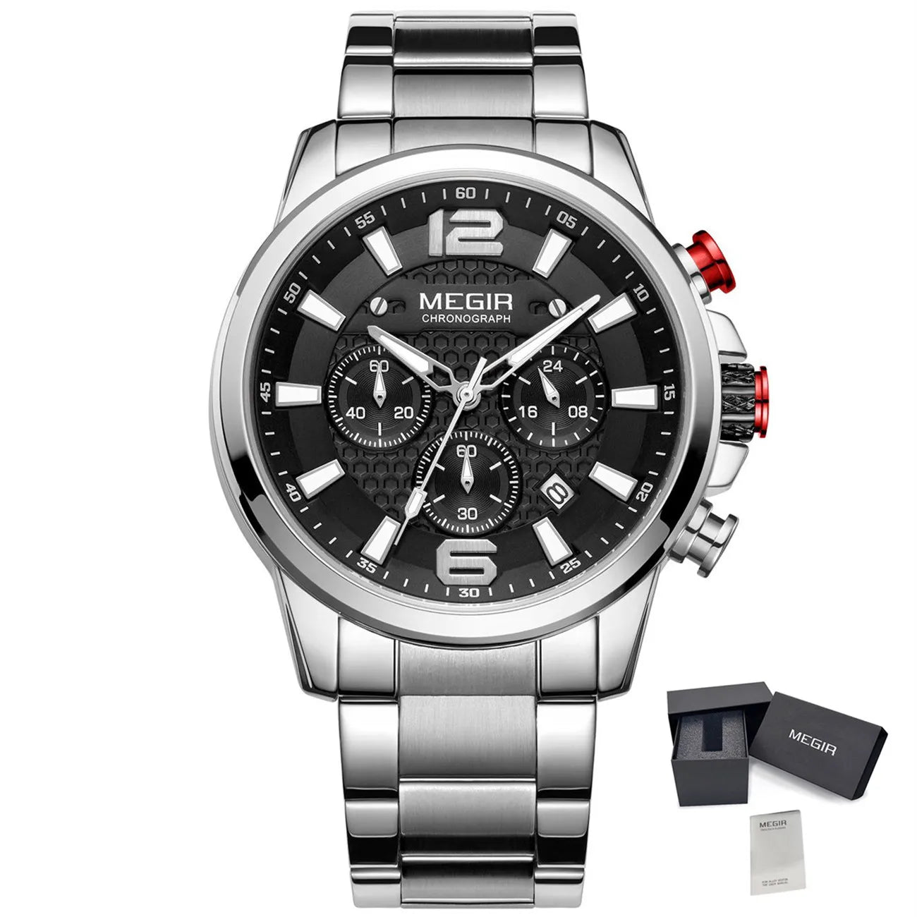 Megir SteelLux Chrono – Men's Stainless Steel Watch 3ATM
