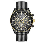 MEGIR Sport Watch for Men Chronograph Quartz Wristwatch with Honeycomb Texture Dial Canvas Band Date Decorative Tachymeter Bezel