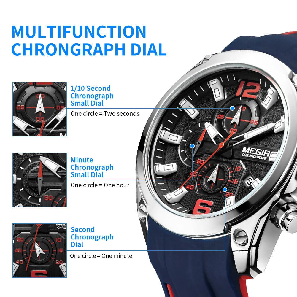 Megir Sport 2063 – Men’s Silicone Chronograph