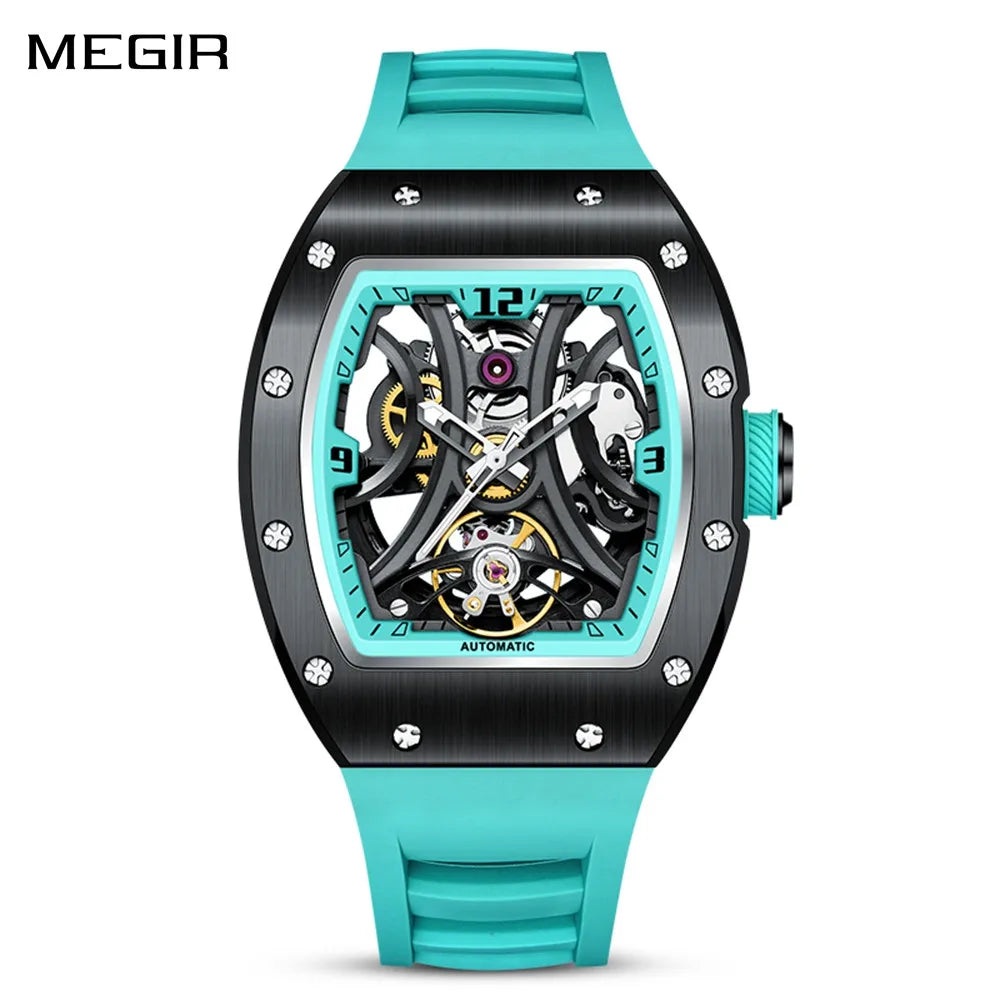 Automatic SteelSport Skeleton Watch – Men’s Mechanical with Silicone Strap