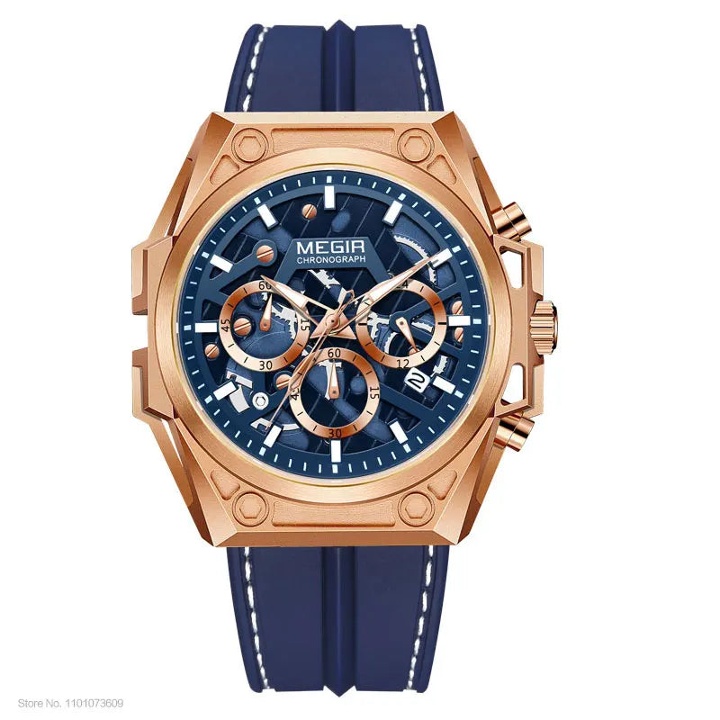Megir LuminousSteel – Men's Stainless Steel Chronograph Watch