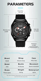 Men’s Military 8138 Watch – Chronograph with Silicone Strap