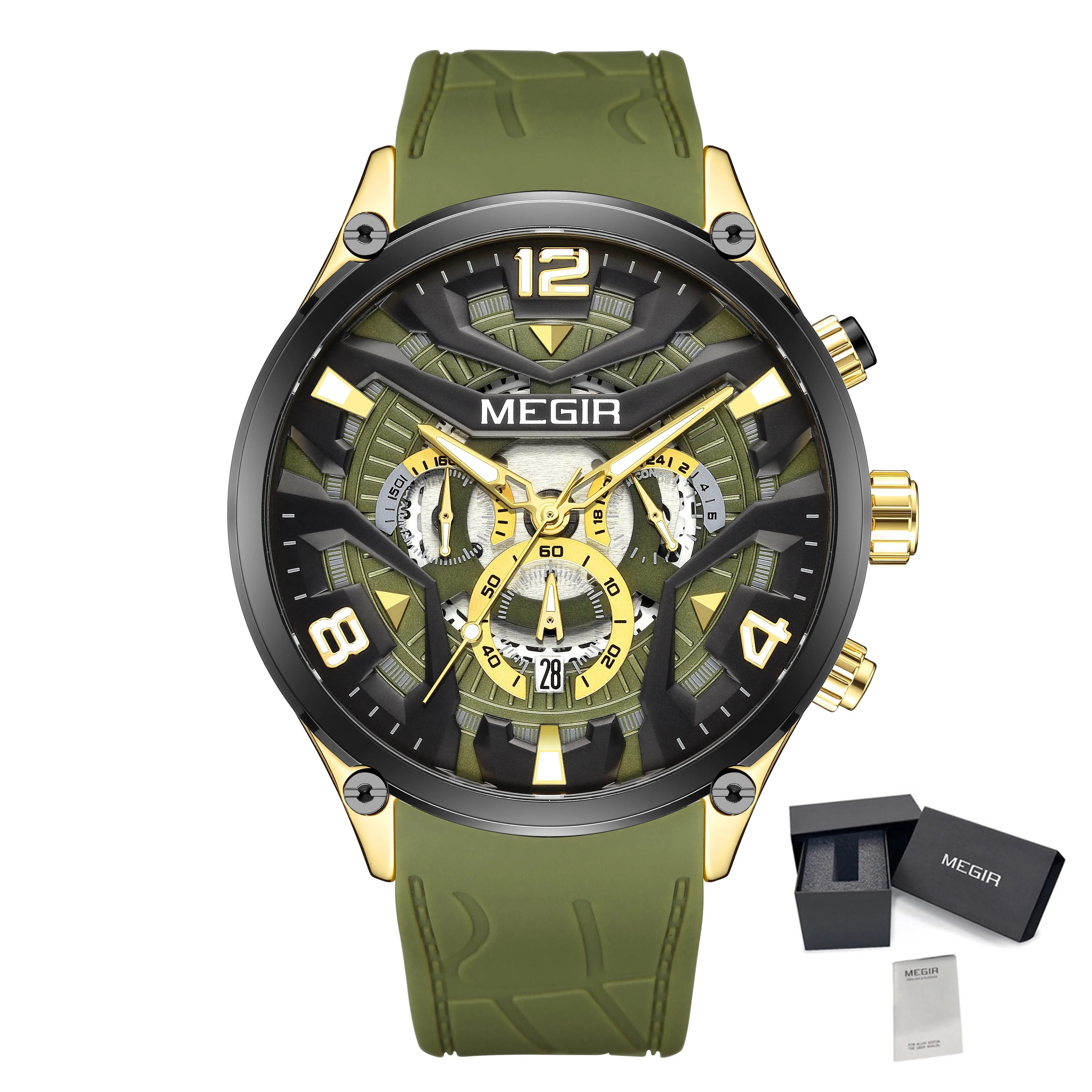 MEGIR – Men’s Military 2222 Quartz Watch with Chronograph and Silicone Strap