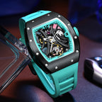 Automatic SteelSport Skeleton Watch – Men’s Mechanical with Silicone Strap