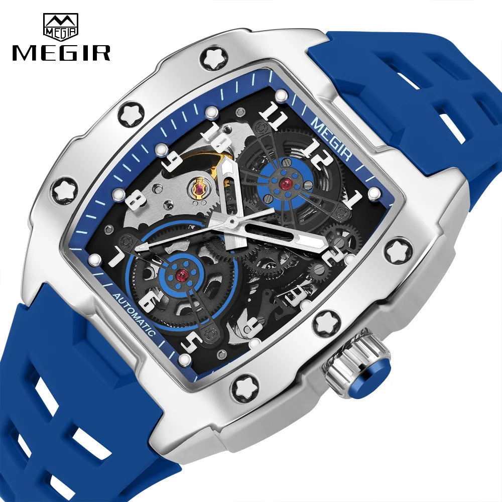 Megir MotionDrive Men's Watch – Automatic Mechanical with Silicone Strap