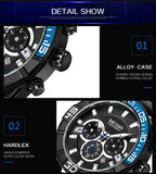 MEGIR Men’s Watch – Waterproof Sport Chronograph with Leather Strap