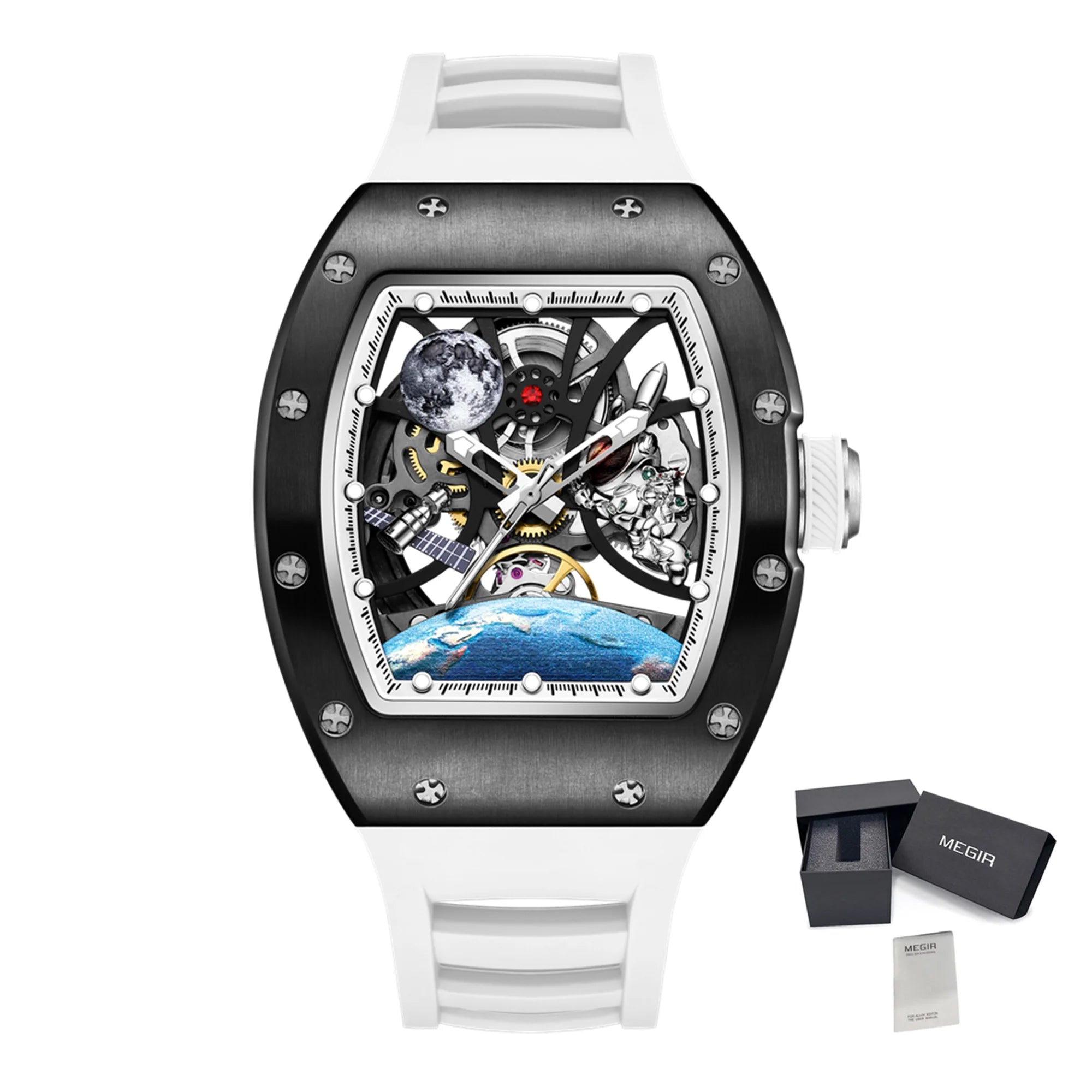 Megir 9190 Men’s Automatic Sport Watch – Premium Skeleton Design in Stainless Steel