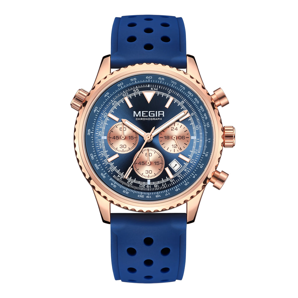 MEGIR – Men’s Military 2276 Watch with Silicone Strap and Chronograph